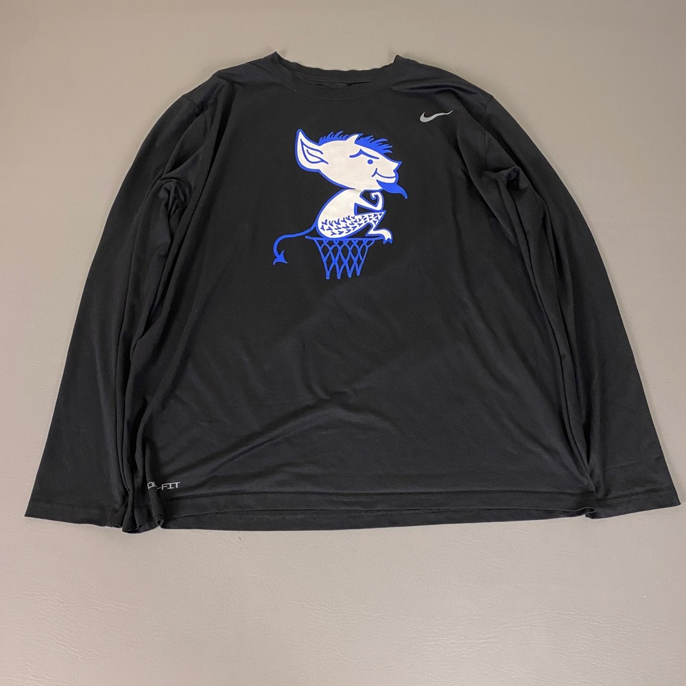 Depaul Nike Dri-FIT T-Shirt Mens XXL Black Blue Demons Basketball Long Sleeve